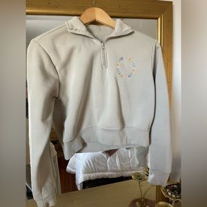 Cropped Half Zip Sweatshirt
